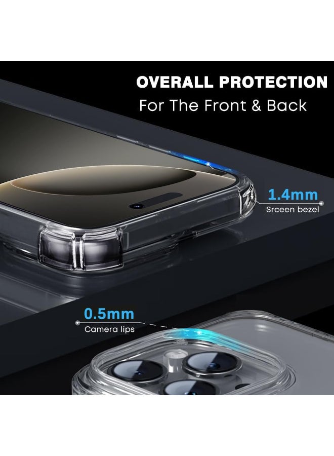 جراب متوافق مع ايفون 16 برو ماكس جراب سيليكون شفاف من البولي يوريثين الحراري غوريلا مضاد للصدمات زوايا الكاميرا - شفاف - Image 2